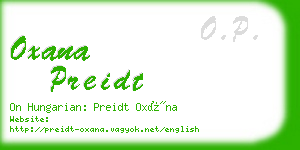 oxana preidt business card